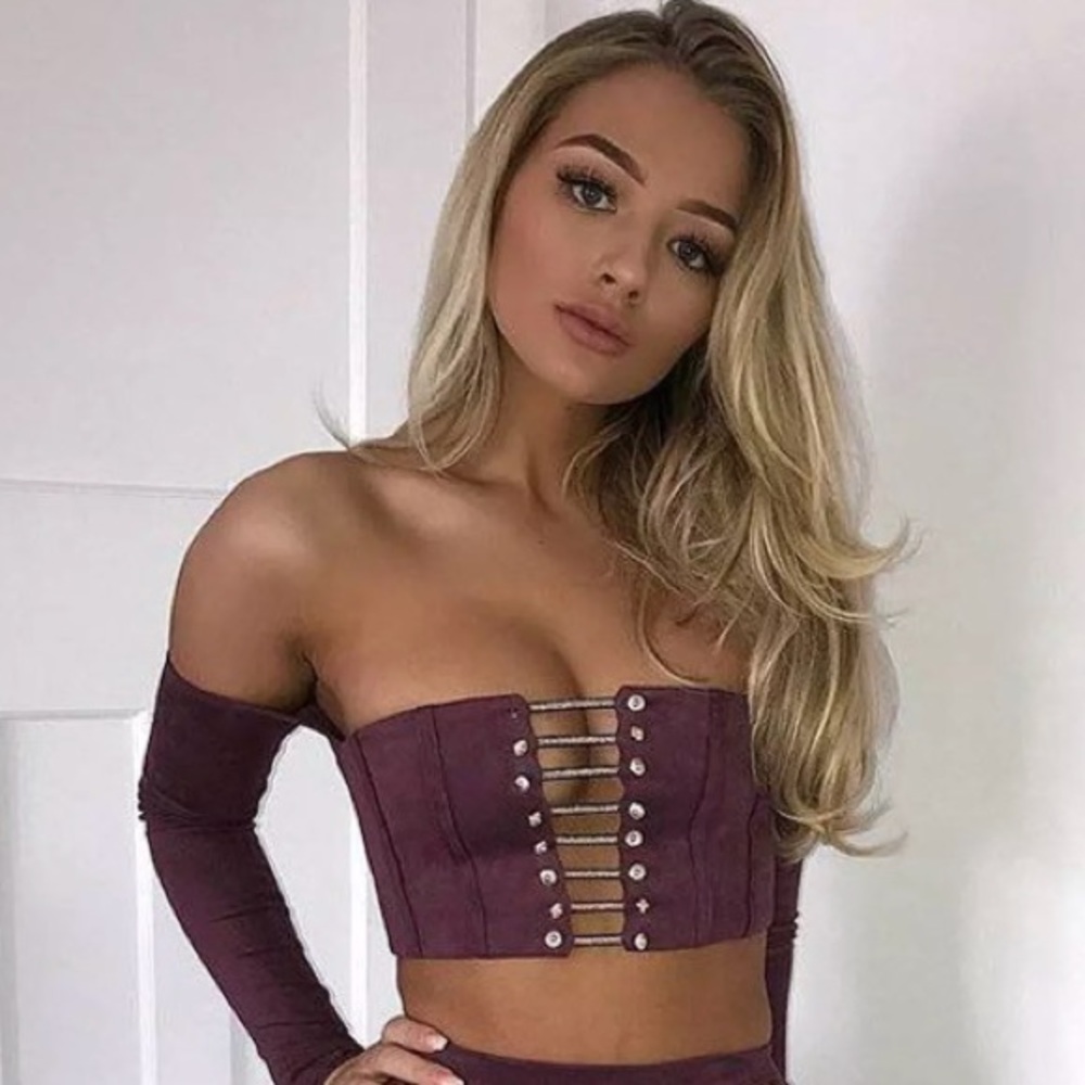 BNWT OH POLLY Suede CROP TOP *PERF FOR NYE*